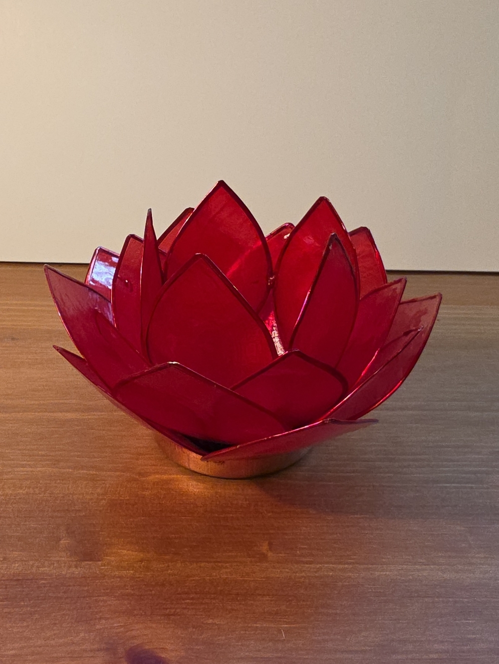 Red Capiz Lotus 20 Petal Decorative Candle Holder